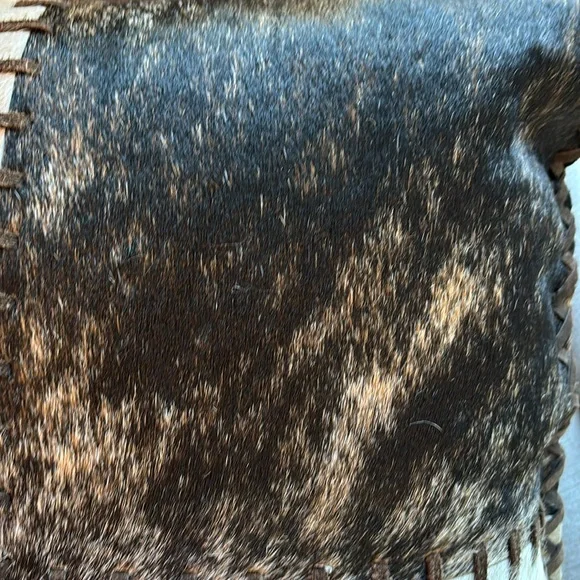 YKK 100% Real Cowhide Reversible Patchwork Accent Pillow Cover - Picture 8 of 11